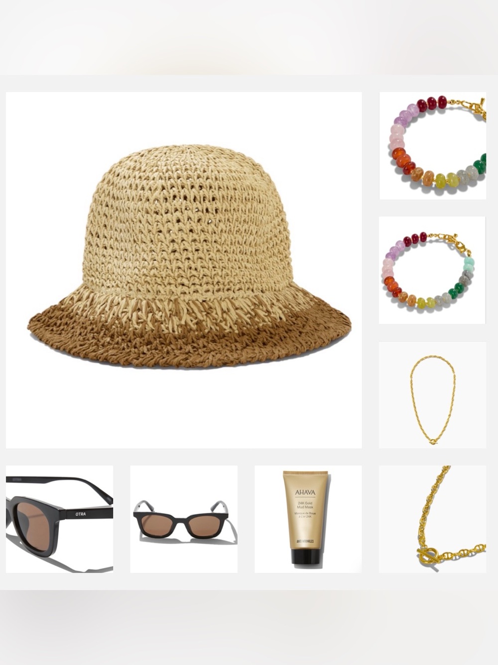 NWT Summer Accessories 5 Piece Bundle Bucket Hat Bracelet Necklace Sunglasses